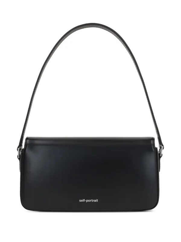 【Self-Portrait】お上品で大人気☆レザーショルダーボウバッグ Self-Portrait Bow-Detail Shoulder Bag | Black | FARFETCH JO