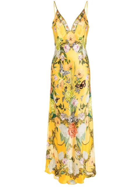 Camilla floral silk maxi dress 00031152PATHGOLD - 0