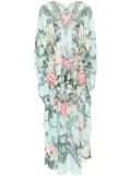 Camilla floral silk maxi dress - Blue