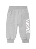 Versace Kids logo-embroidered cotton track pants - Grey