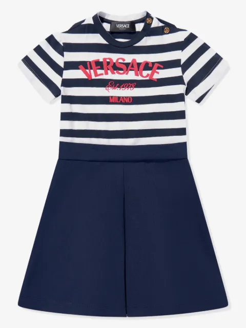 Versace Kids striped cotton dress
