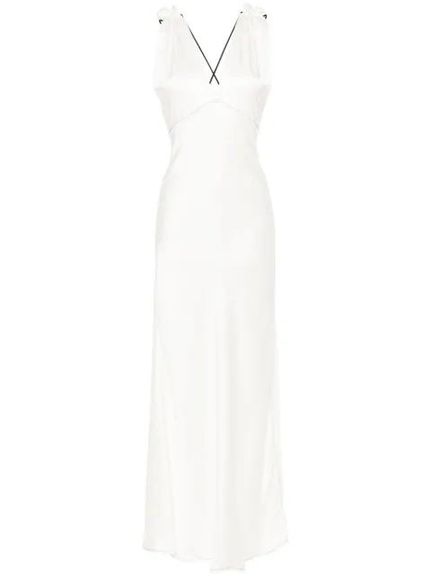 Victoria Beckham V-neck satin maxi dress