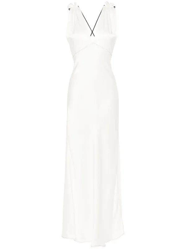国内発| VICTORIA BECKHAM ディープVネック マキシドレス 関税込＞Victoria Beckham＊ディープVネック マキシドレス