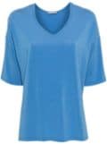 Le Tricot Perugia V-neck drop-shoulder T-shirt - Blue