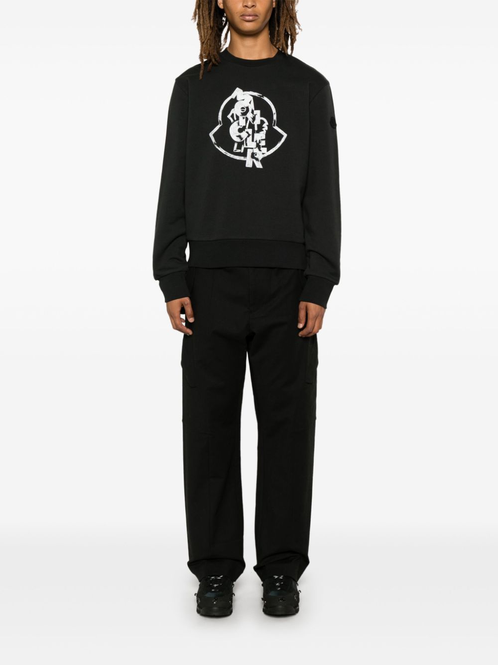 Moncler logo-print sweatshirt - Zwart