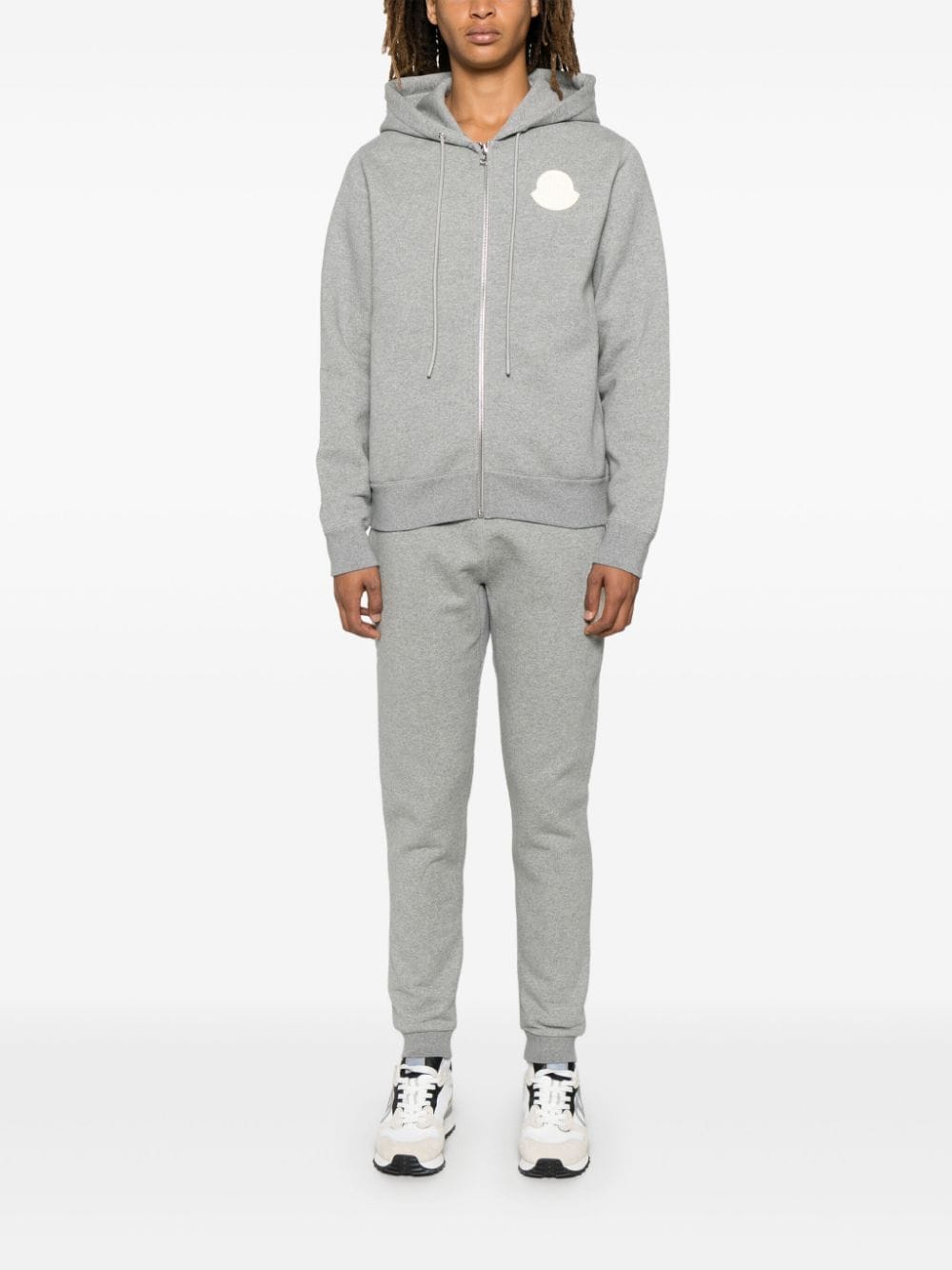 Shop Moncler Logo-patch Track Trousers In Grey