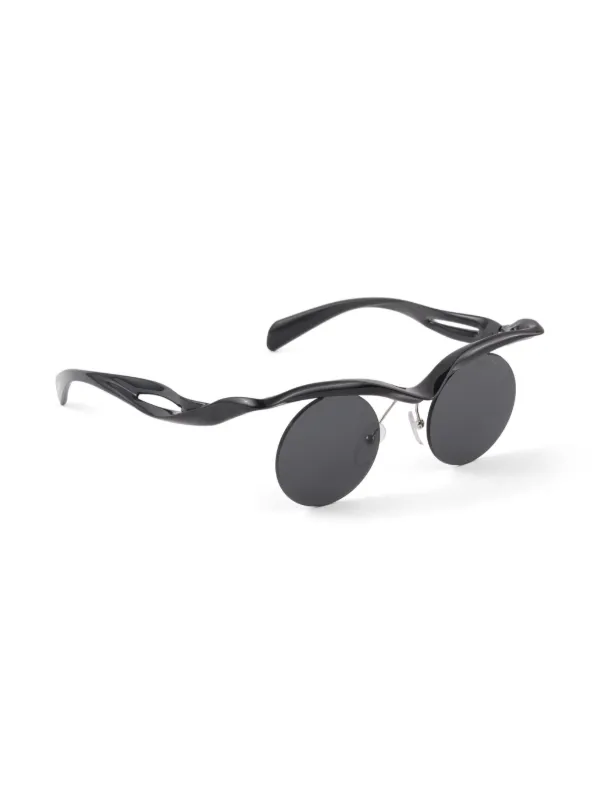 Prada Eyewear Runway ラウンドフレーム サングラス | ブラック 