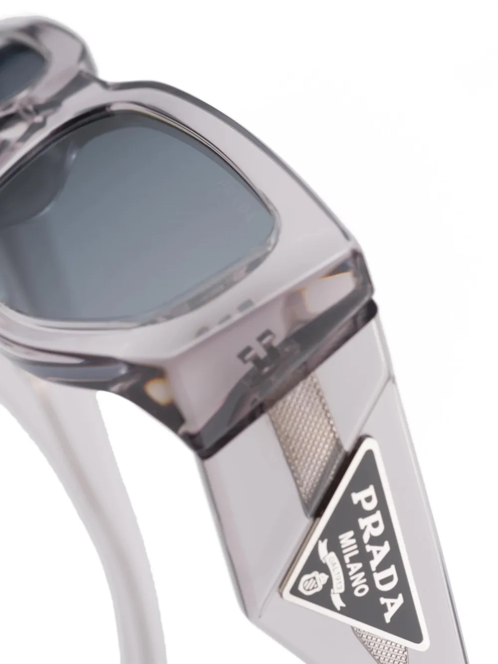 Prada Eyewear Zonnebril met rechthoekig montuur en logo Grijs