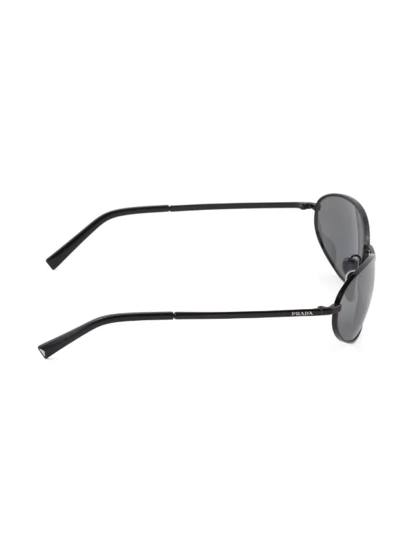 Prada Eyewear oval-frame Sunglasses | Black | FARFETCH RO