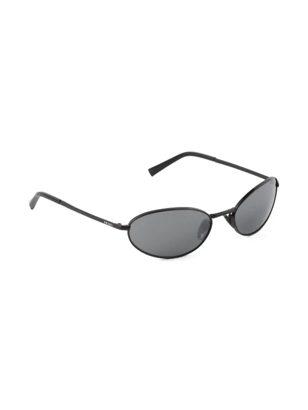 Prada Eyewear oval-frame Sunglasses | Black | FARFETCH RO