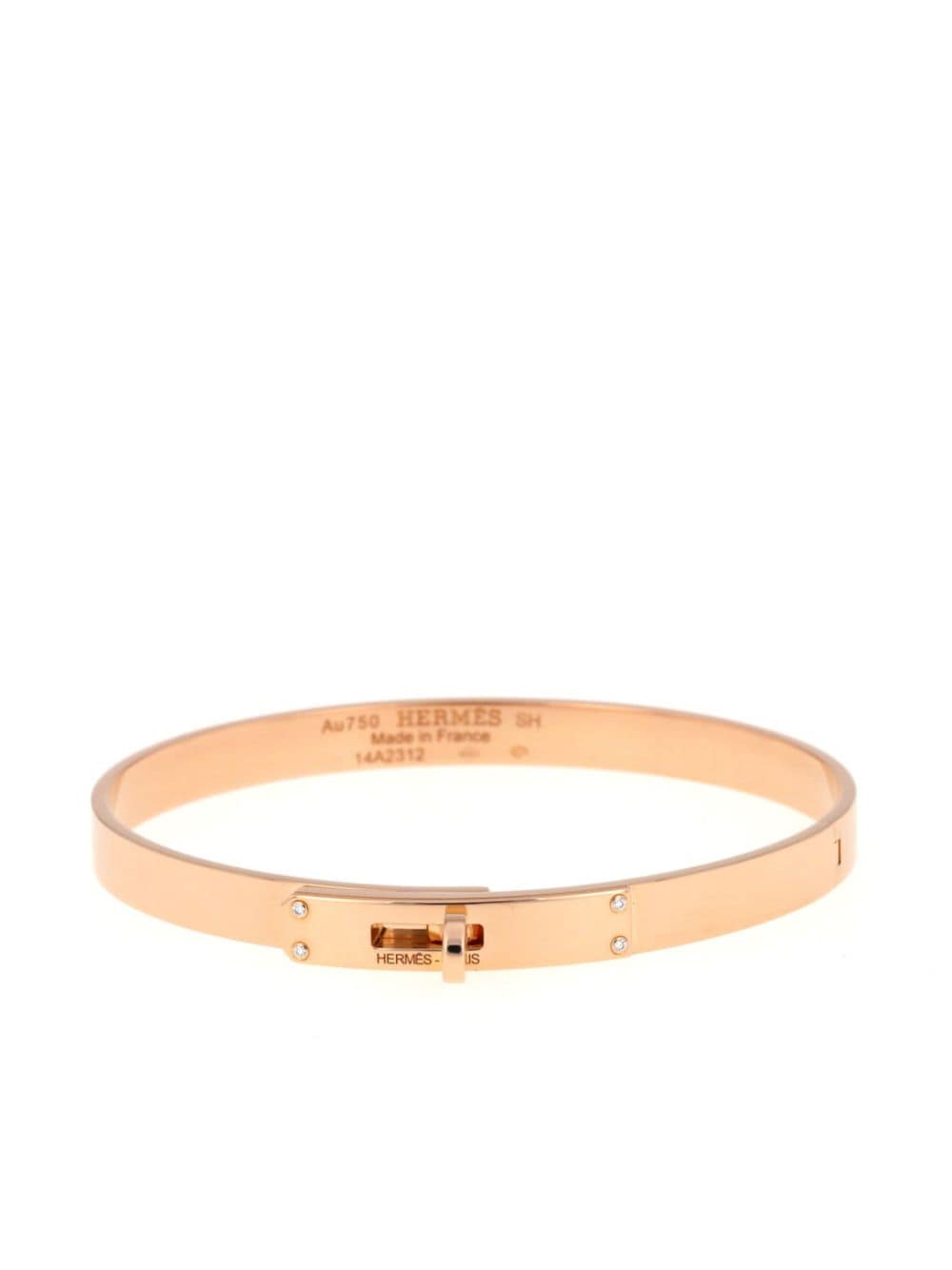 Pre-owned Hermes 2010s 18kt Rose Gold Kelly Diamond Bracelet In 粉色
