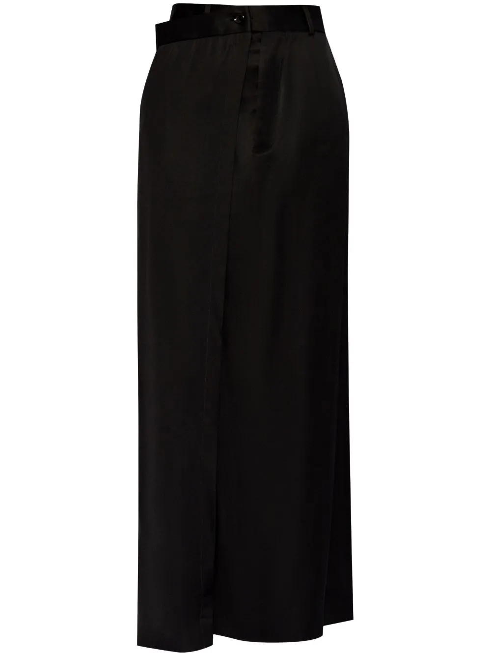 Shop Mm6 Maison Margiela Satin Maxi Skirt In Black