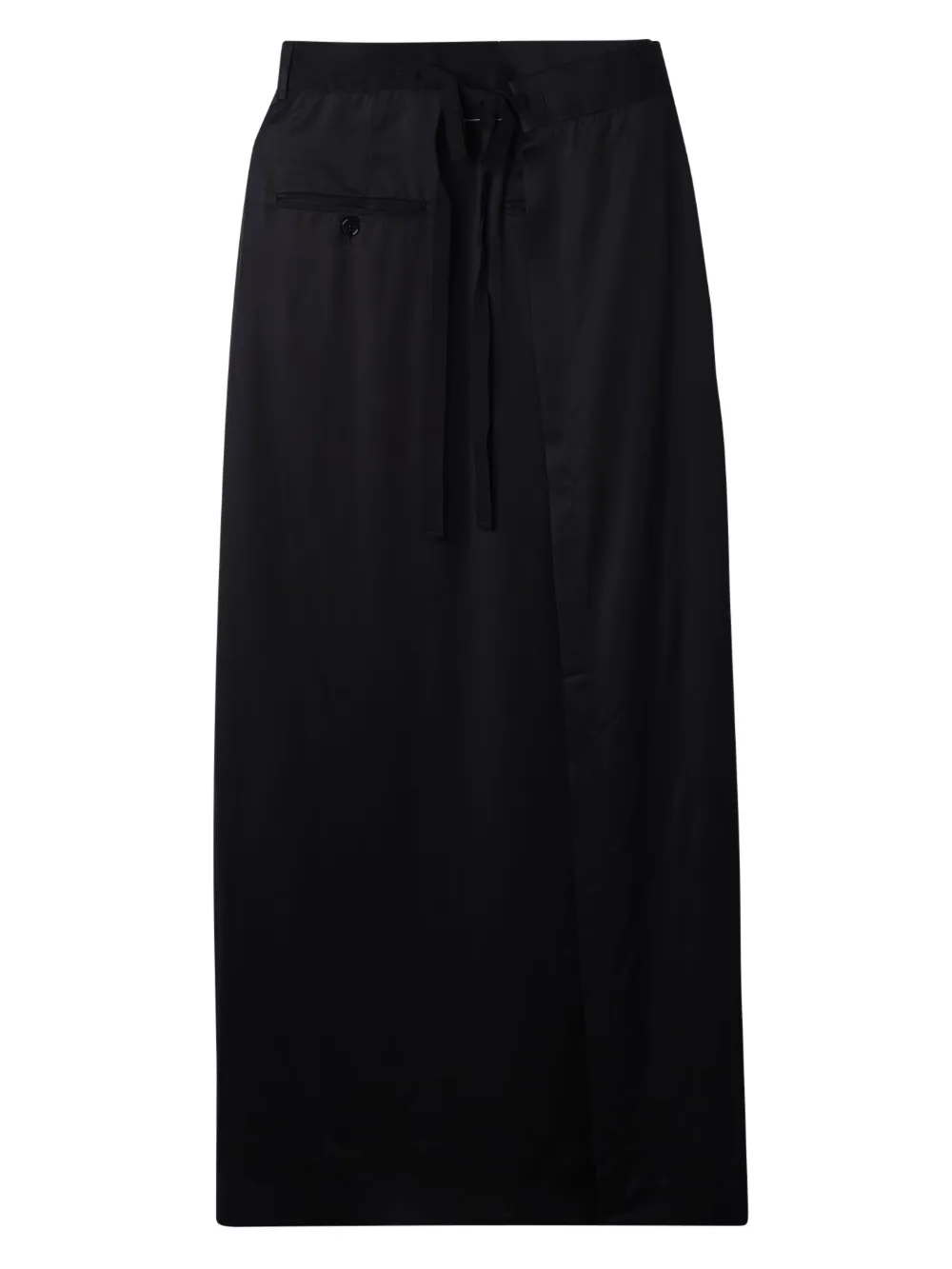 Shop Mm6 Maison Margiela Satin Maxi Skirt In Black