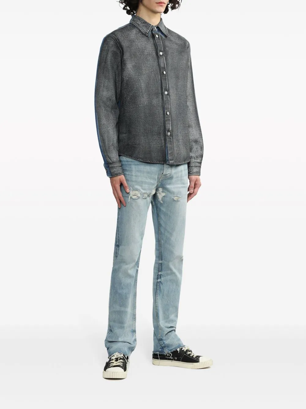 MM6 Maison Margiela Denim overhemd Grijs