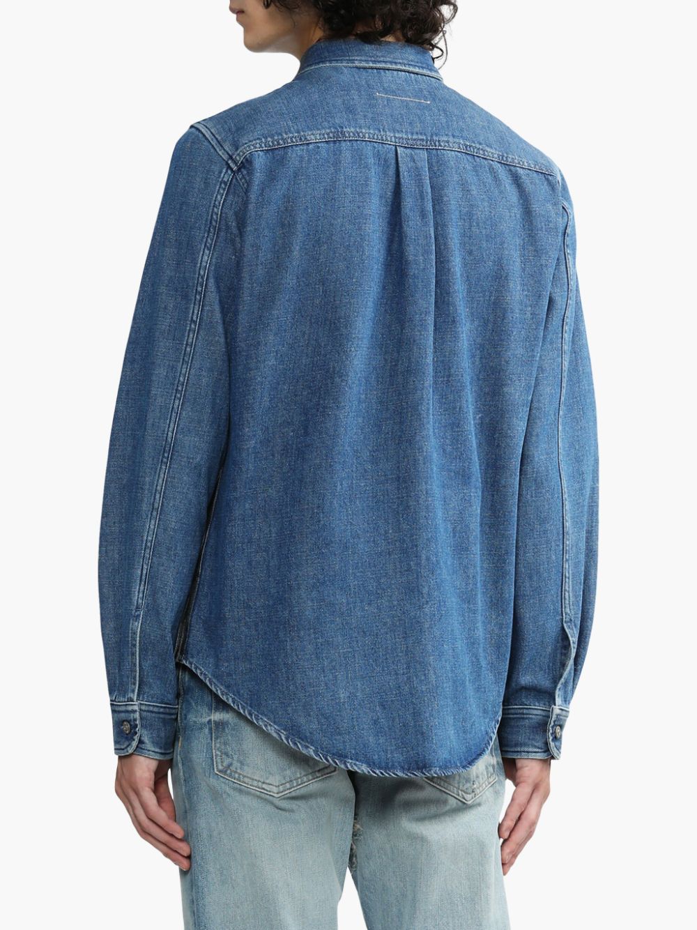 MM6 Maison Margiela distressed panelled denim shirt Men