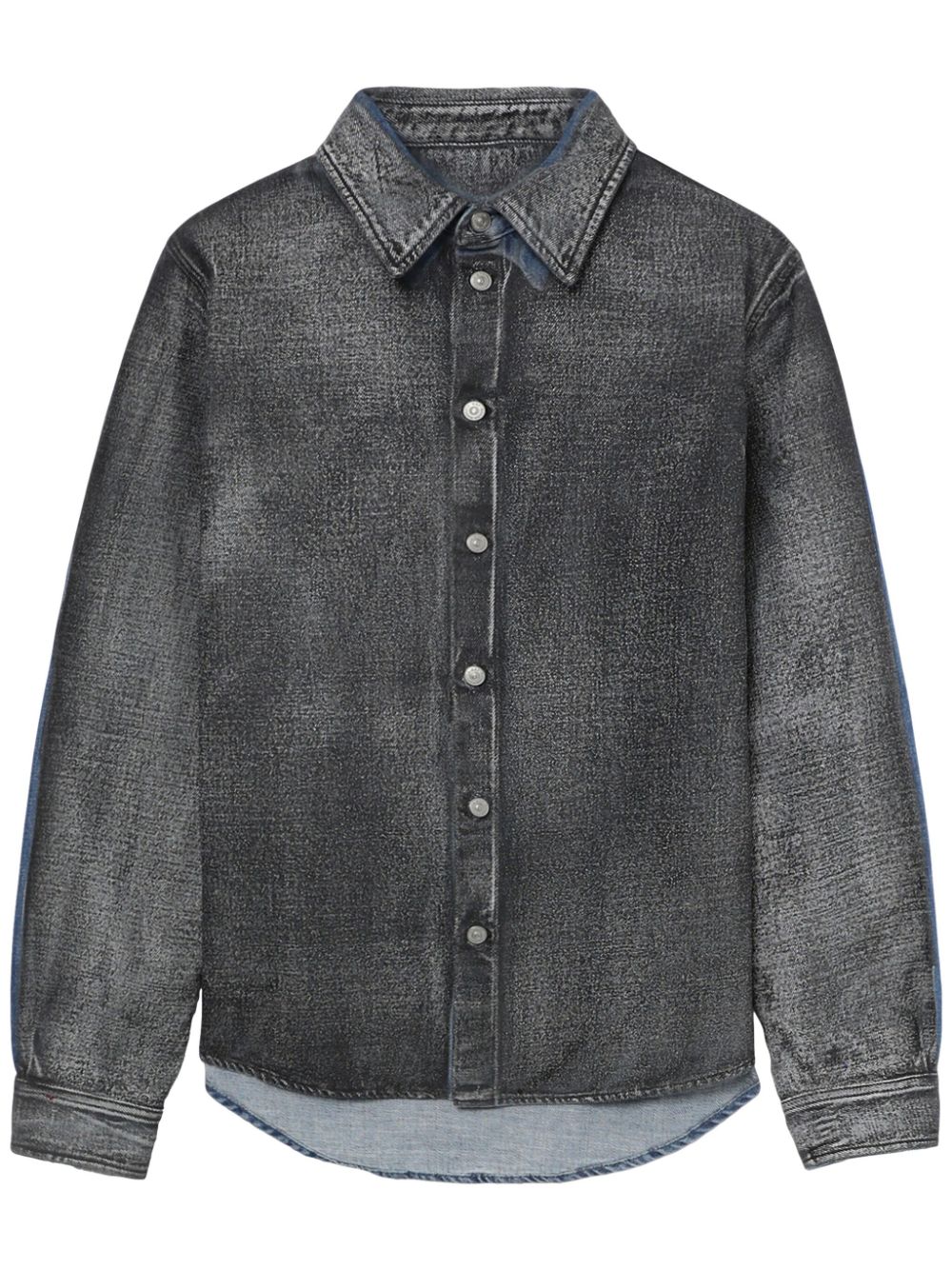 MM6 Maison Margiela distressed panelled denim shirt Men