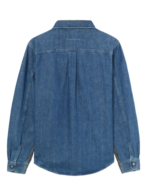 MM6 Maison Margiela ダメージ デニムシャツ | グレー | FARFETCH JP