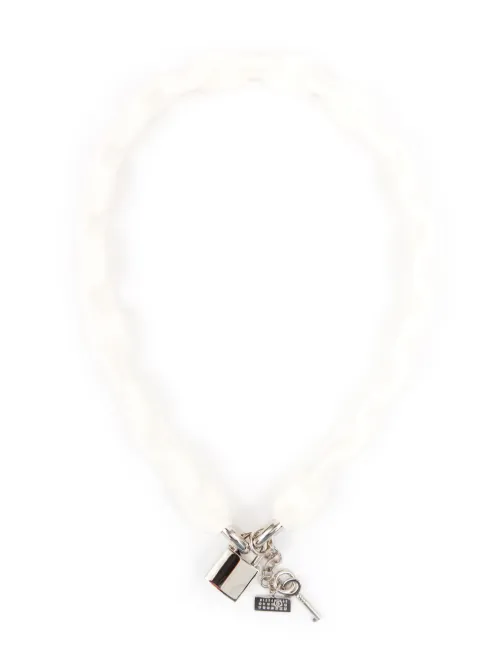 Collier en chaîne à détail de cadenas - MM6 Maison Margiela - Modalova
