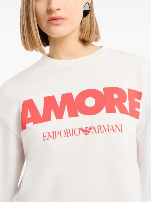 Emporio Armani ASV Amore Sweatshirt | White | FARFETCH