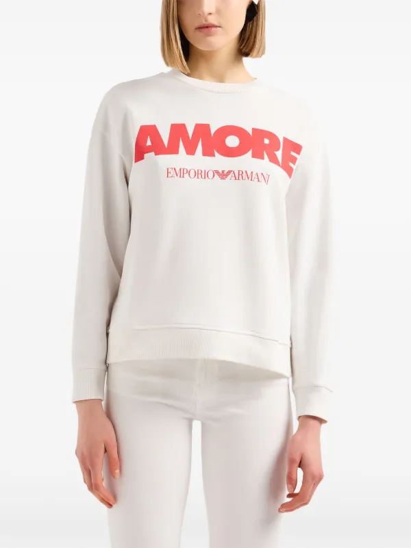 ジャケット EMPORIO ARMANI Women Sweater 7W000171AF12643U0002 WHITE Emporio Armani ASV Amore Sweatshirt | White | FARFETCH