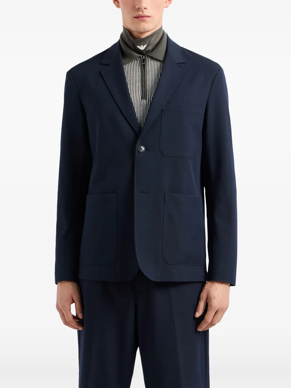 Emporio Armani Blazer met enkele rij knopen - Blauw