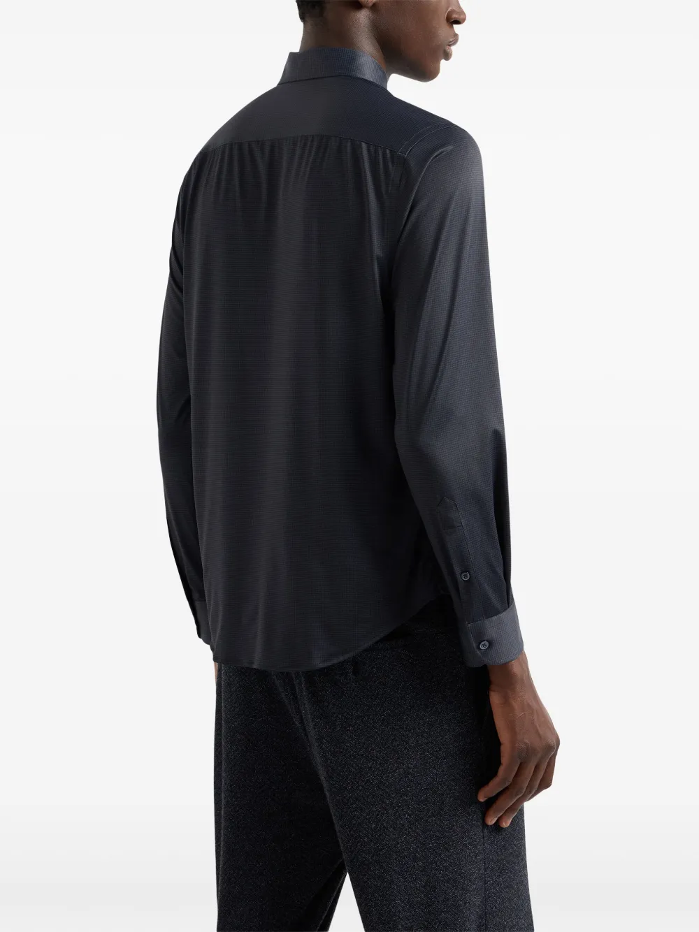 Emporio Armani Overhemd met satijnen afwerking Zwart