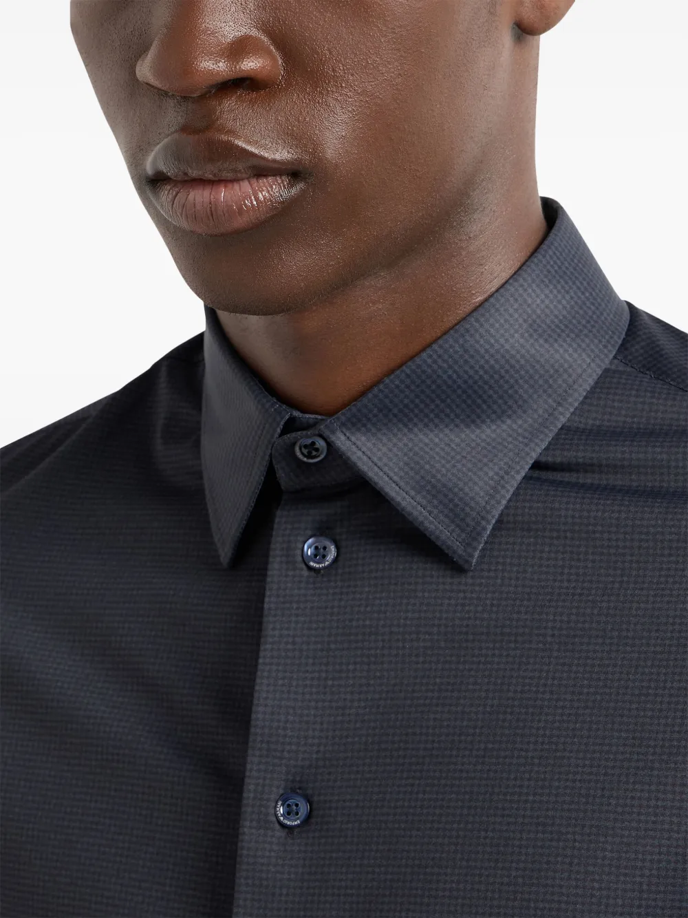 Emporio Armani Overhemd met satijnen afwerking Zwart