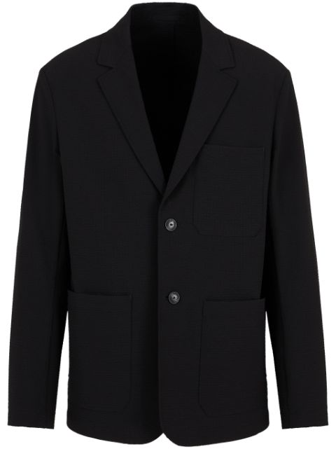 Emporio Armani seersucker single-breasted blazer Men