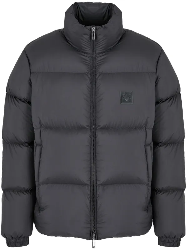 Emporio Armani Blouson Jacket Black satin bomber jacket with