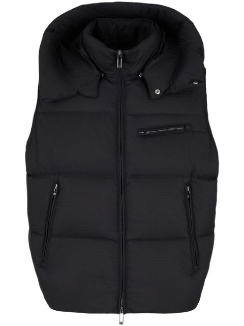 Emporio Armani hooded zip-front down vest Men