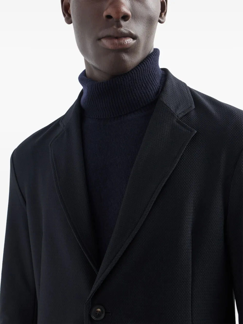 Emporio Armani Blazer met enkele rij knopen en 3D-patroon Blauw