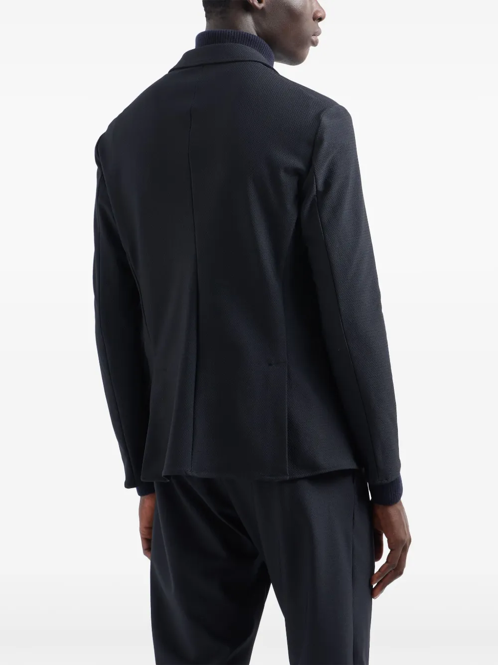 Emporio Armani Blazer met enkele rij knopen en 3D-patroon Blauw