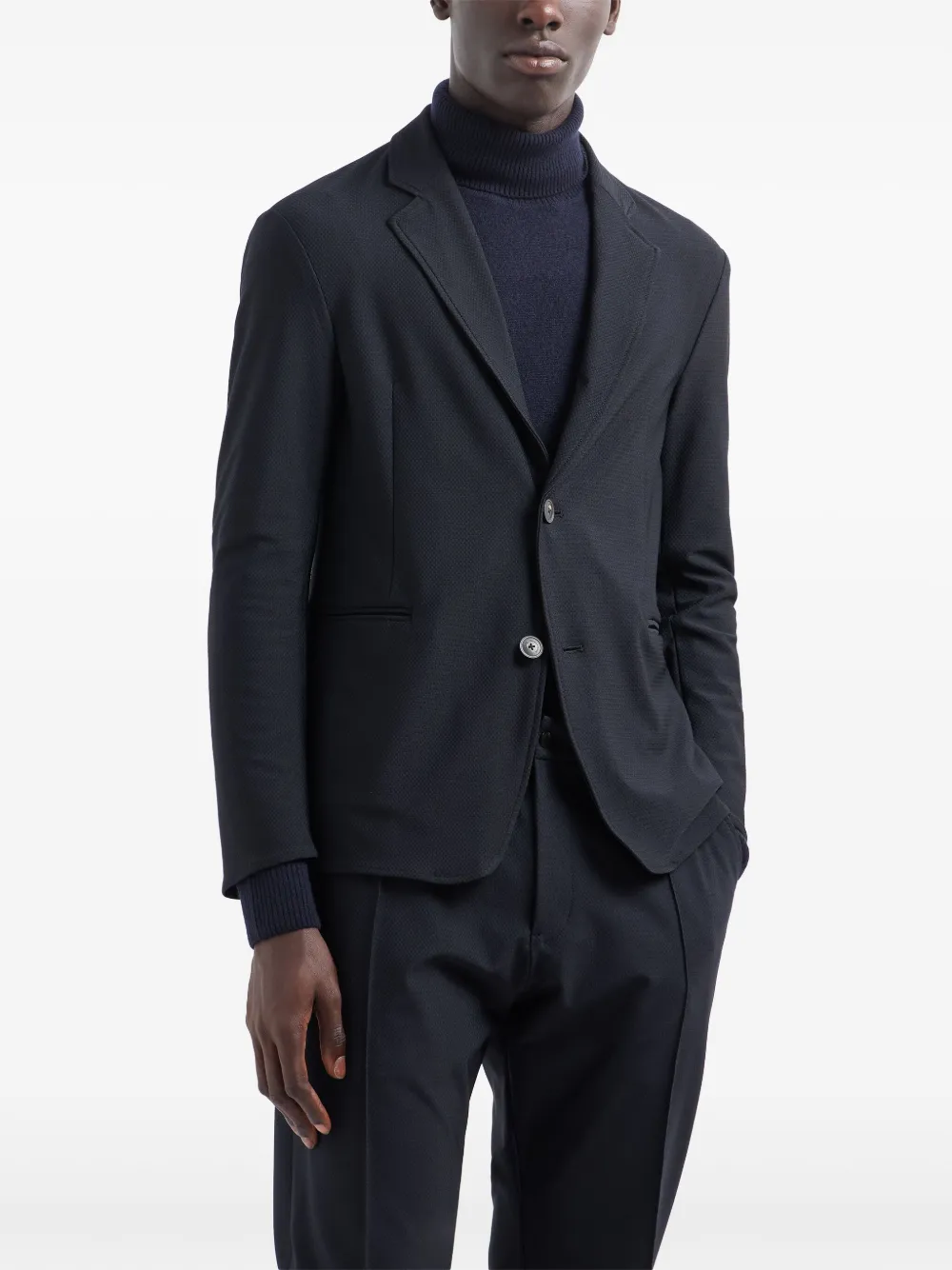 Emporio Armani Blazer met enkele rij knopen en 3D-patroon Blauw