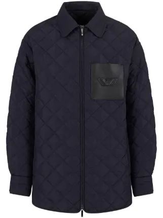 Emporio Armani キルティング ジャケット | ブルー | FARFETCH JP