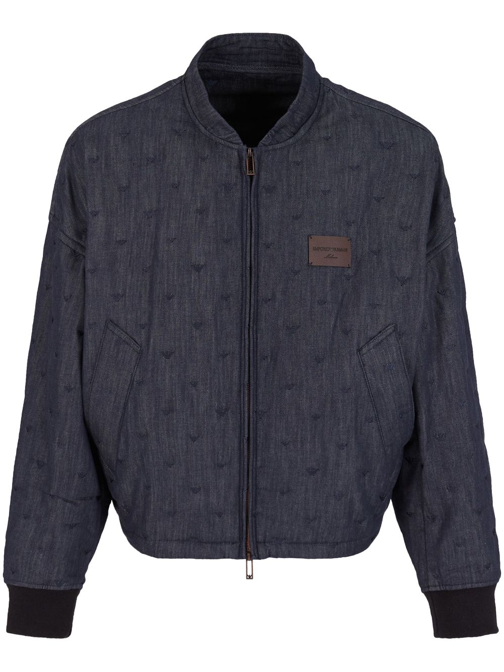 Emporio Armani embroidered bomber jacket - Blue