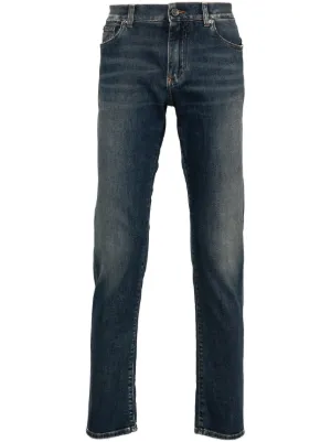 DOLCE & GABBANA ロゴブラックコットンデニムストレートジーンズ DOLCE & GABBANA ロゴブラックコットンデニムストレートジーンズ