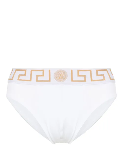 Versace slip à bande Greca - Blanc - Versace - Modalova