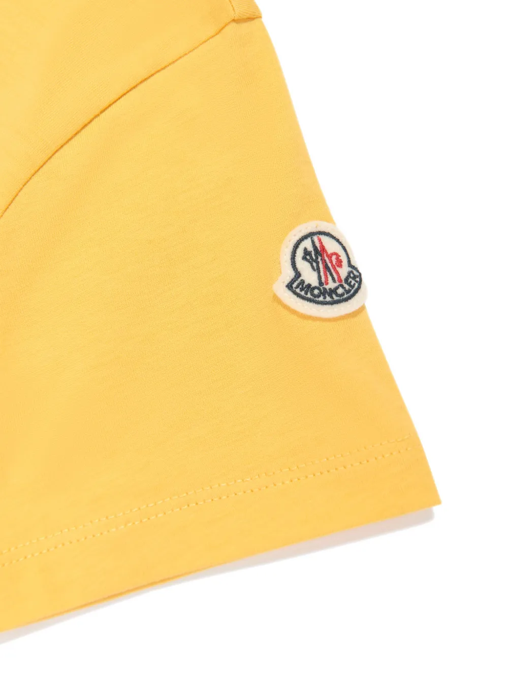 Moncler Enfant Katoenen T-shirt met logoprint Geel