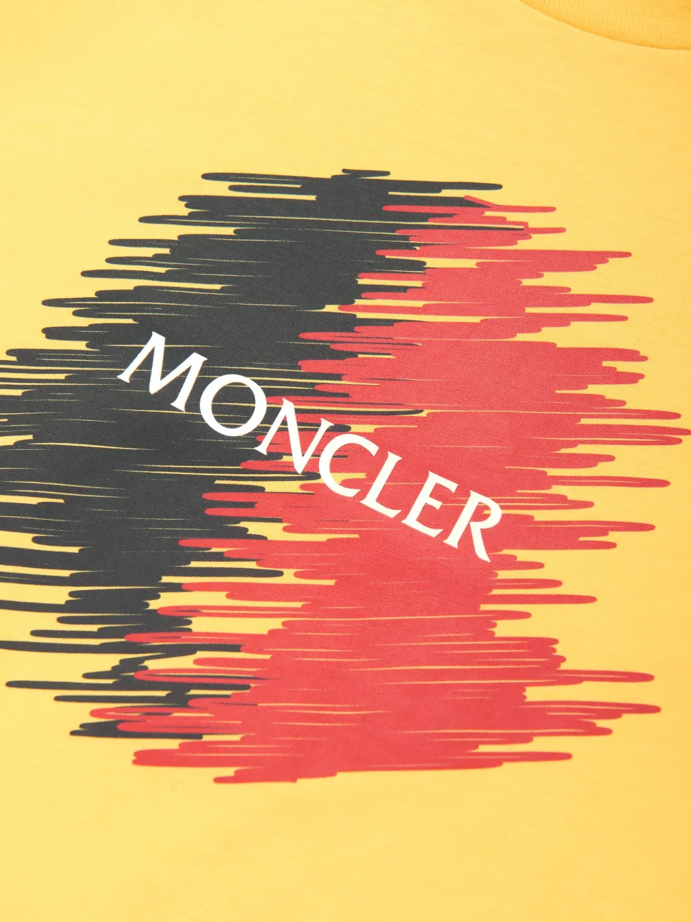 Moncler Enfant Katoenen T-shirt met logoprint Geel