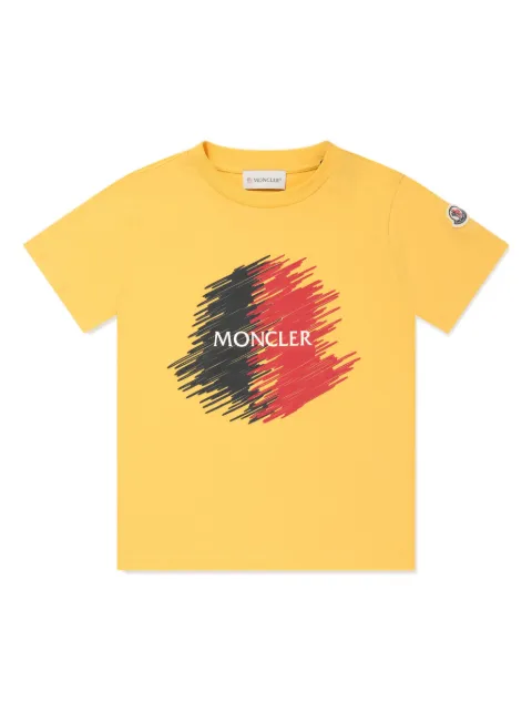 Moncler Enfant تيشيرت قطن بطبعة شعار الماركة