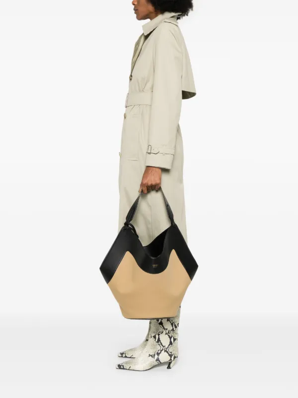 トートバッグ KHAITE- Medium Lotus Tote Medium Lotus Tote in Dark Ivory Pebbled Leather – KHAITE