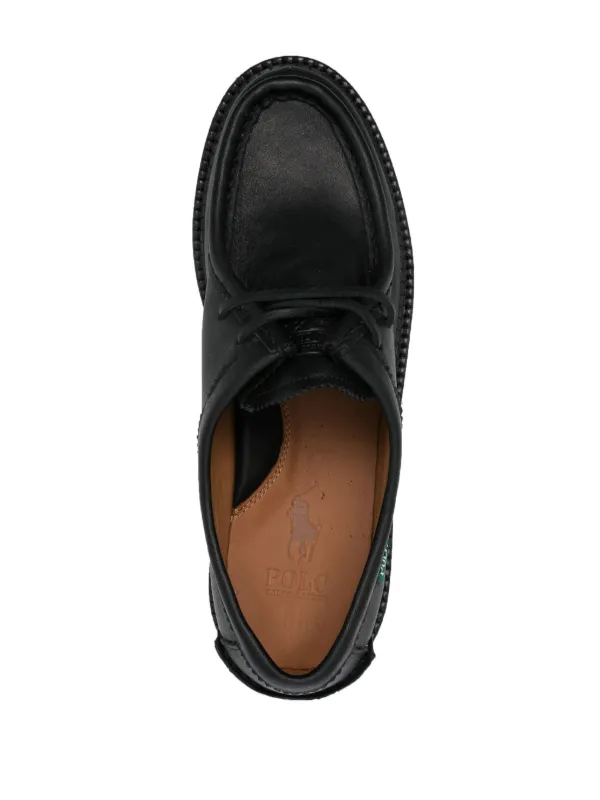 未使用■ポロラルフローレン【27.0】プレーントゥ ダービーシューズ ブラック Polo Ralph Lauren レザー ダービーシューズ | ブラック