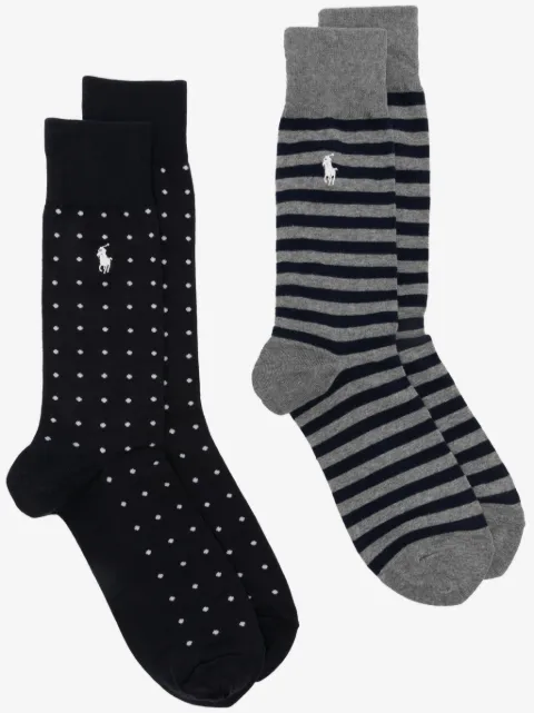 Polo Ralph Lauren set de dos pares de calcetines con logo bordado