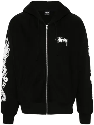 Stussy Felpa Dragons Con Cappuccio Nero FARFETCH IT