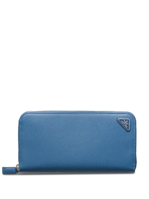 Prada logo-plaque Saffiano leather wallet