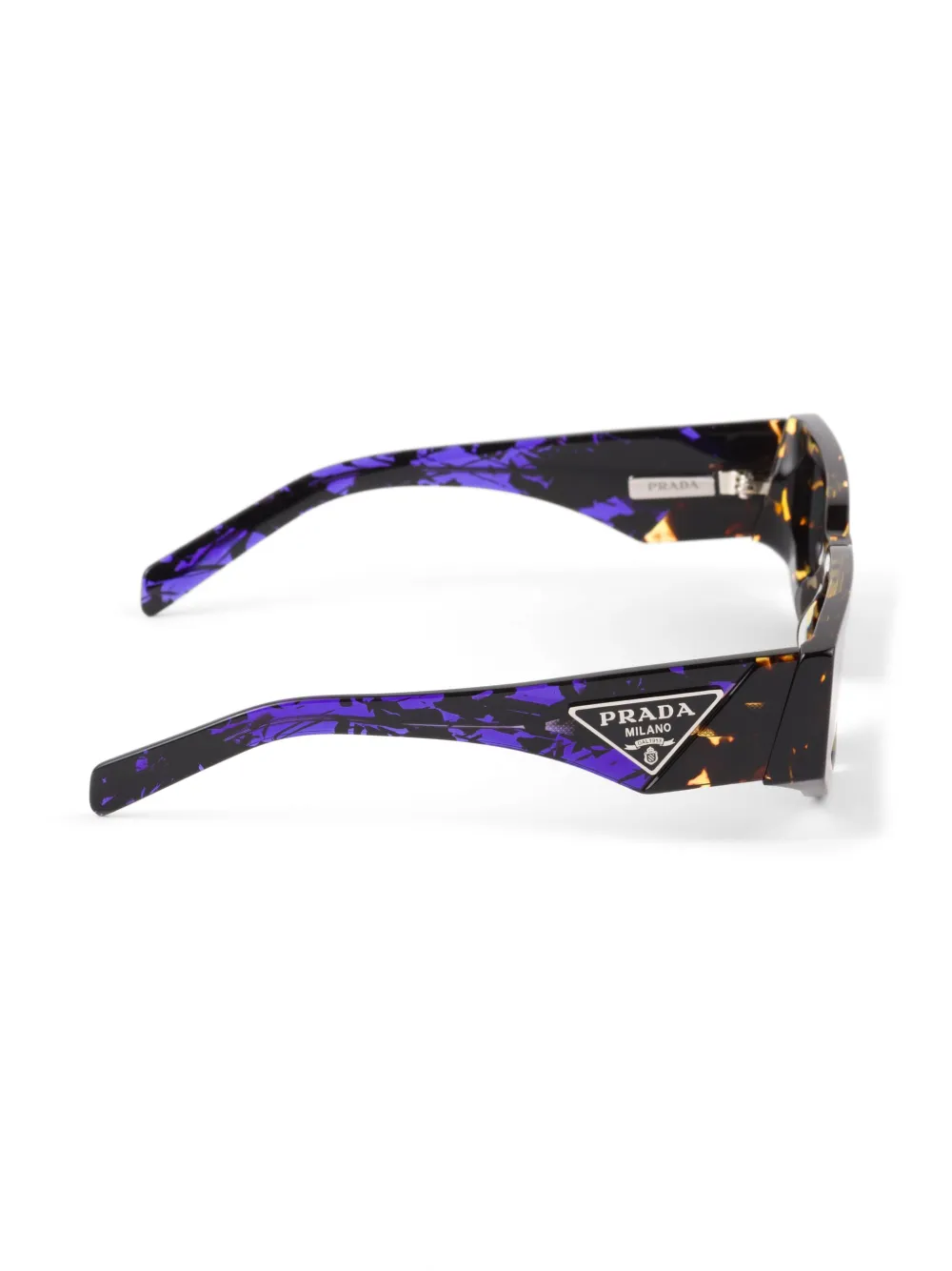 Prada Eyewear Zonnebril met rechthoekig montuur kleurverloop en schildpadschild design Zwart