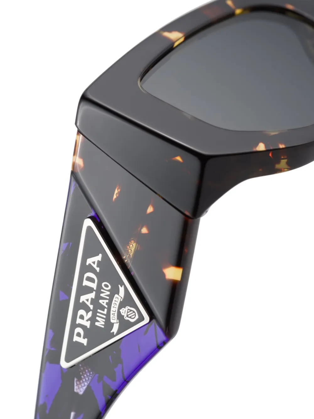 Prada Eyewear Zonnebril met rechthoekig montuur kleurverloop en schildpadschild design Zwart