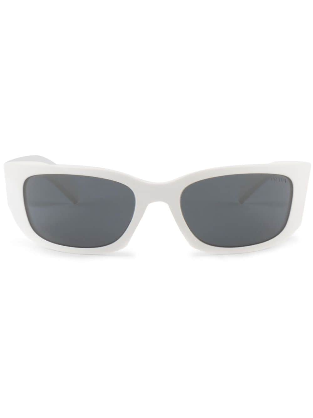 Prada Symbole Wraparound-frame Sunglasses In White