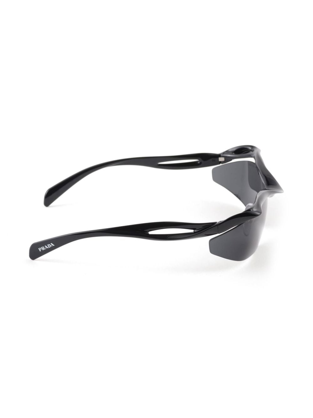 Shop Prada Morph Wraparound-frame Sunglasses In Black