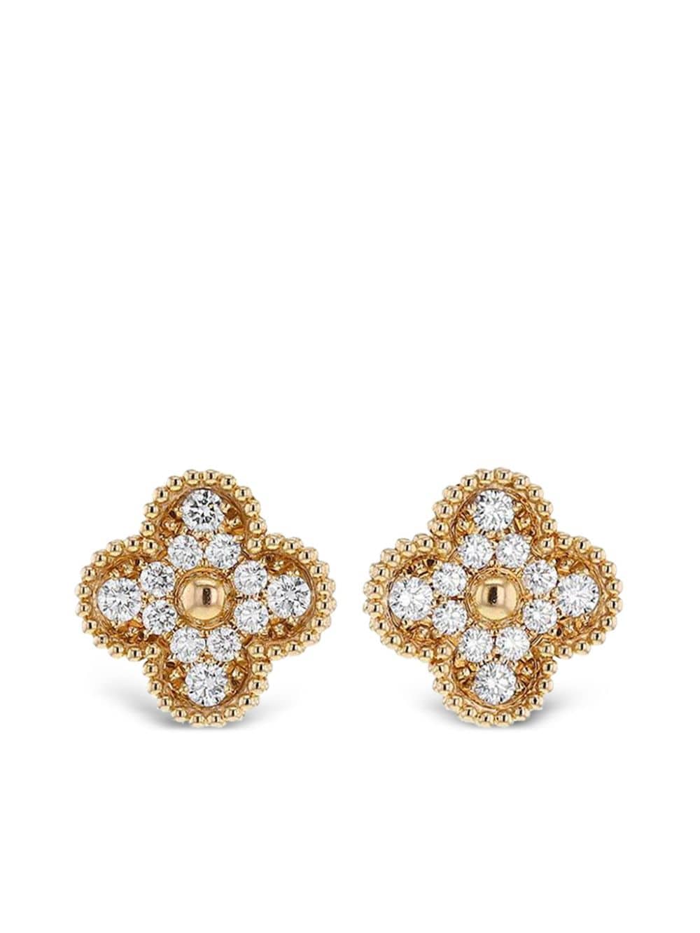 2020s 18kt rose gold Alhambra diamond earrings